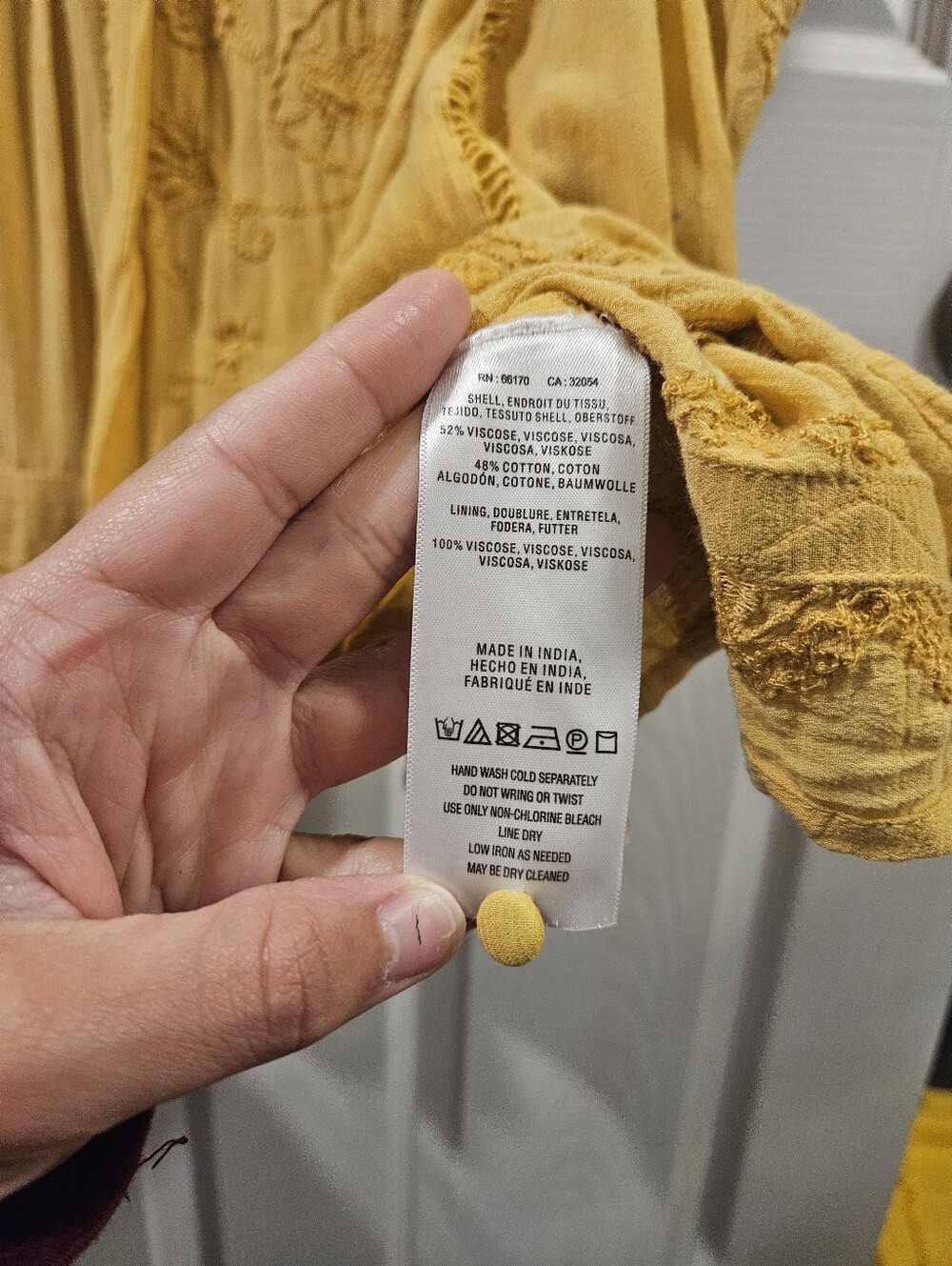 Anthropologie Mustard Yellow Embroidered Boho Dress - Picture 7 of 7